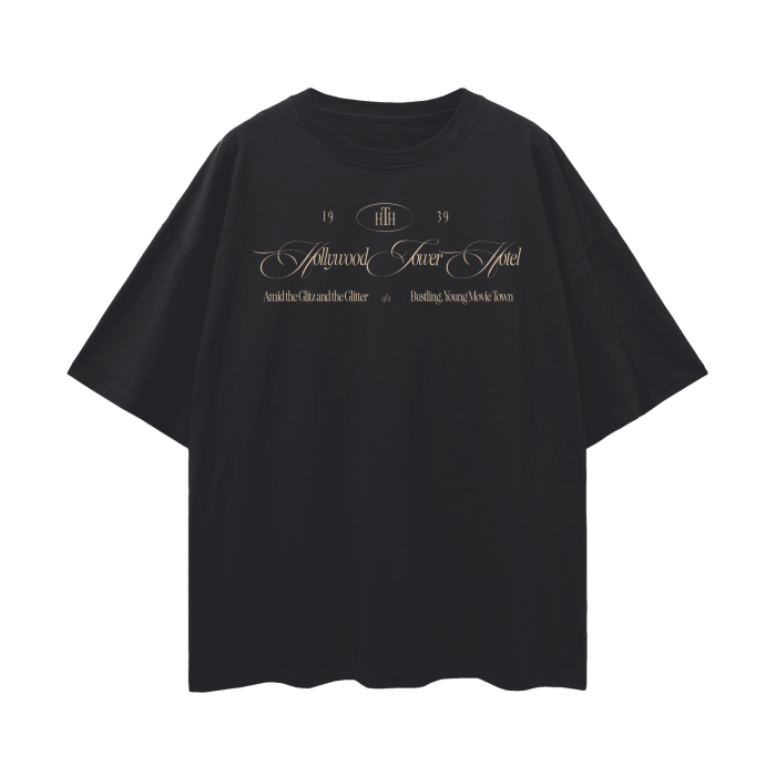 HOLLYWOOD TOWER OVERSIZED TEE - BLACK