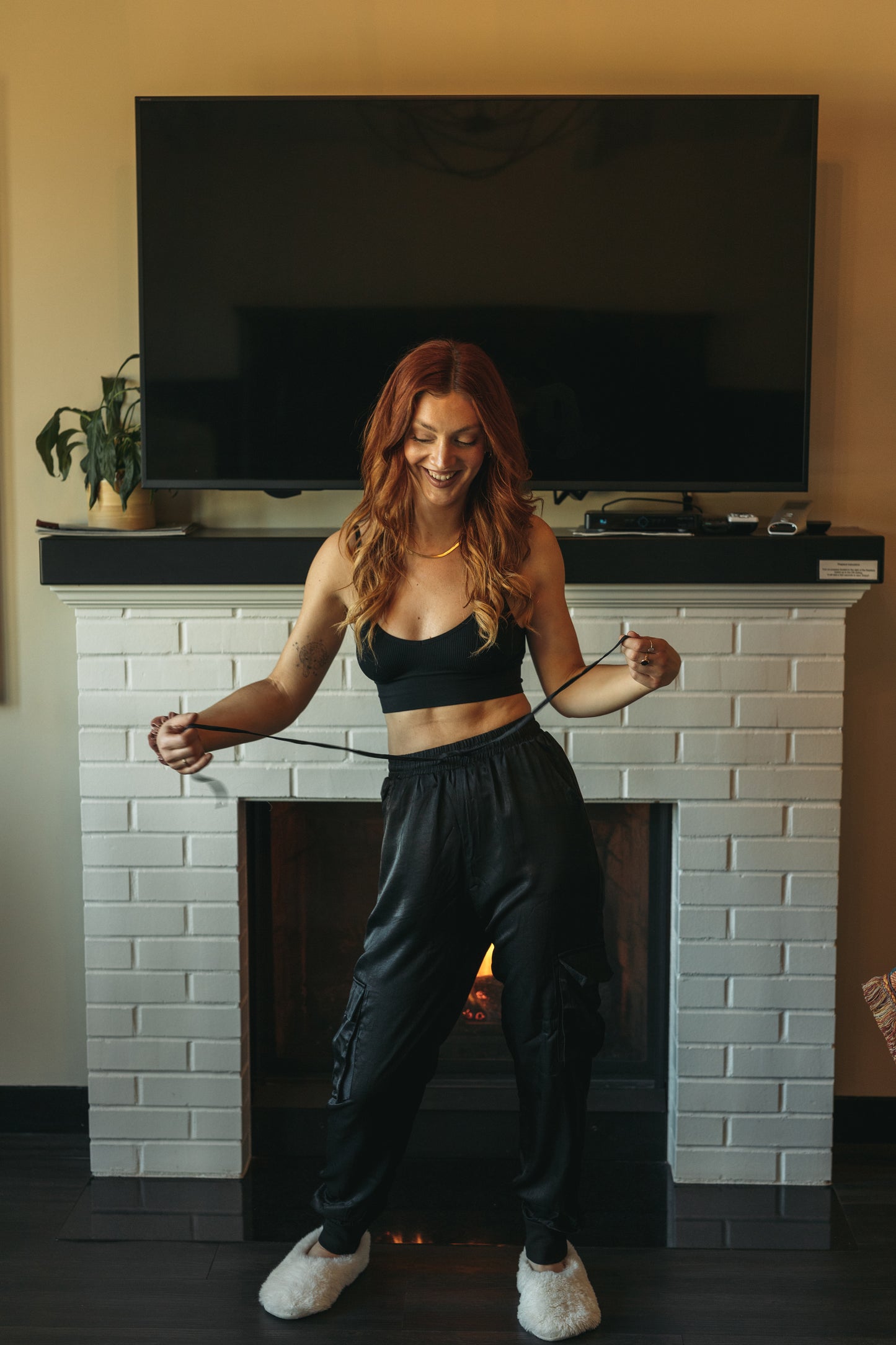 Valerie Satin Cargo Pants