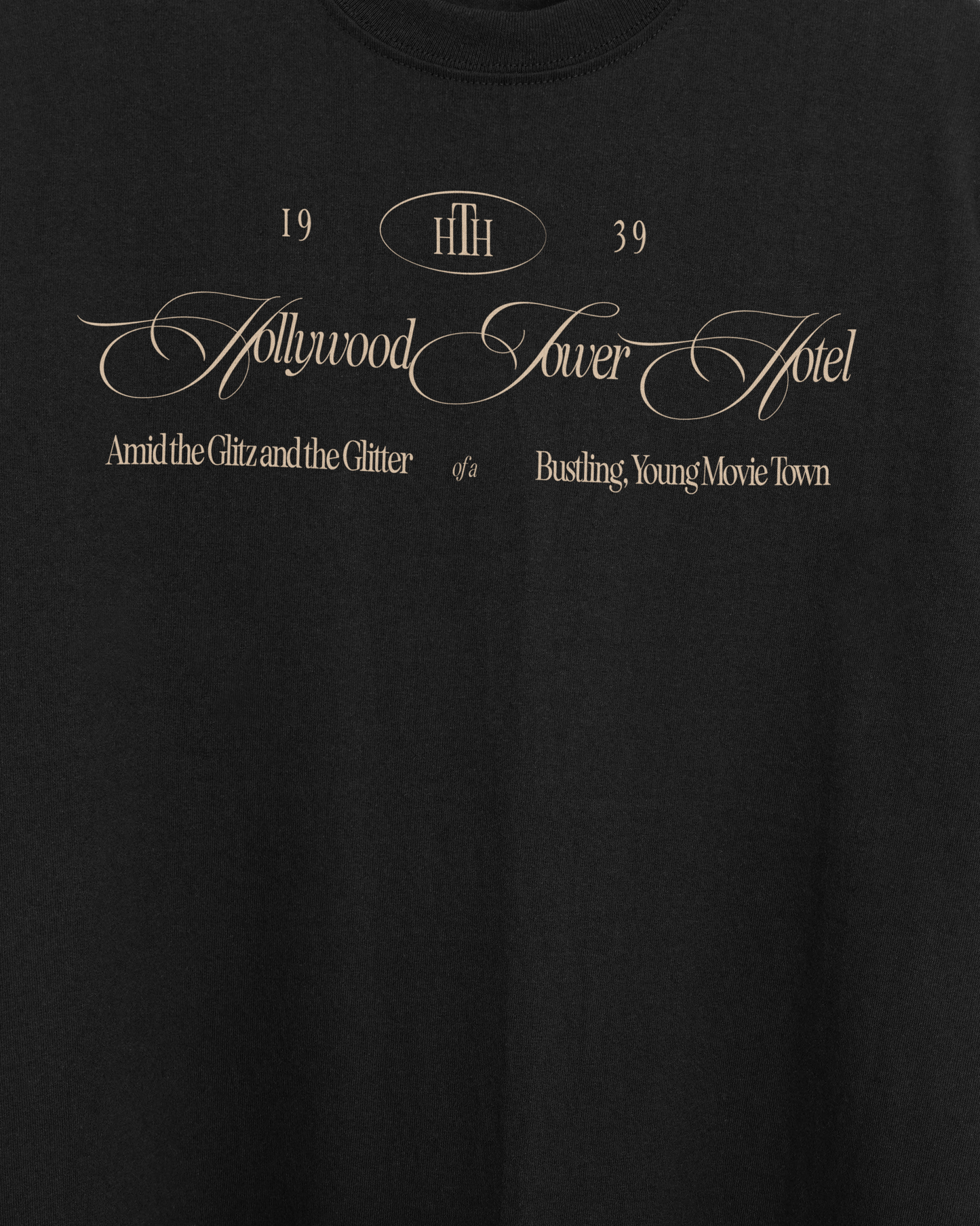 HOLLYWOOD TOWER OVERSIZED TEE - BLACK